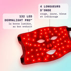 Masque LED visage Bodysiam : 132 LED DermaLight Pro et 4 longueurs d'onde, rouge, jaune, bleue et infrarouge
