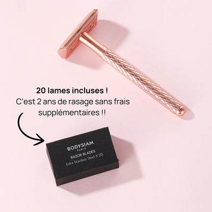 Rasoir de sûreté + 20 lames : Adieu les irritations
