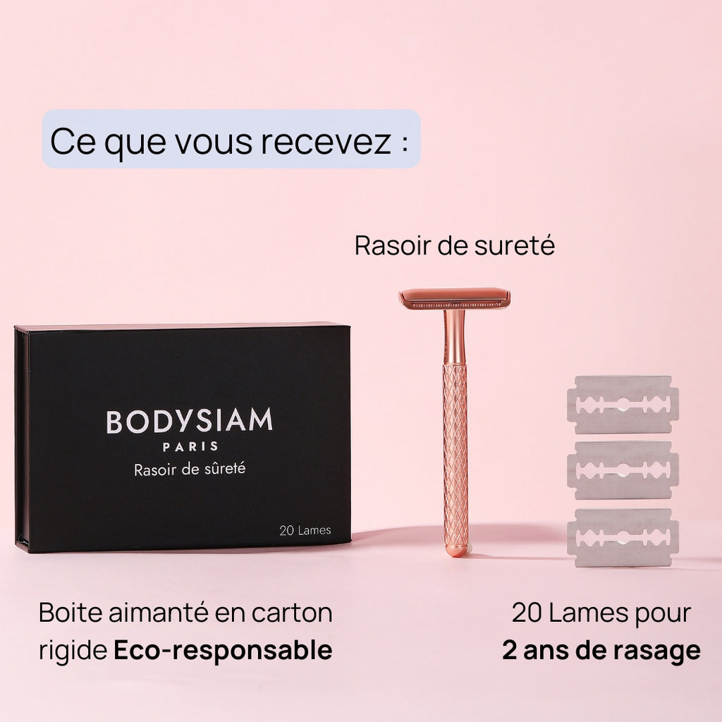 Rasoir de sûreté + 20 lames : Adieu les irritations